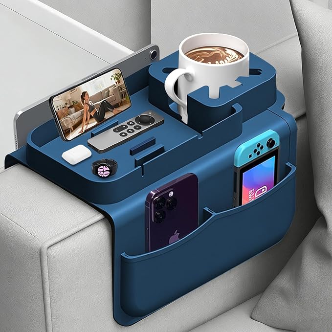 Silicone Couch Cup Holder Tray by Lebreary