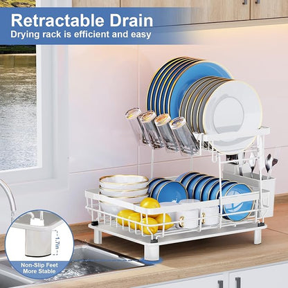 MOUKABAL Dish Drying Rack, 2 Tier Dish Rack, Large Dish Racks - Image 6
