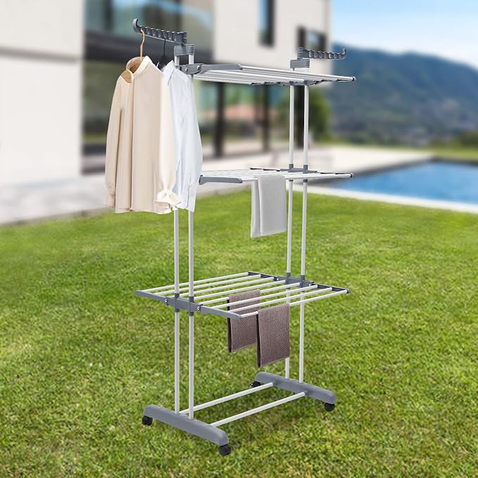 Drying Rack, 29.92*19.69*67.72inch 4 Tier Folding Clothes Drying Rack Rolling - Image 9