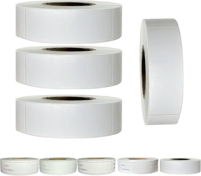 Freezer Labels 4 Rolls 2000pcs, 1x3 inch by Chardime