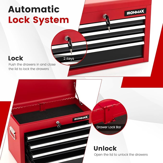 Goplus Tool Chest, 6 Drawers Rolling Tool Cabinet - Image 6