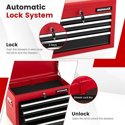 Goplus Tool Chest, 6 Drawers Rolling Tool Cabinet - Image 6
