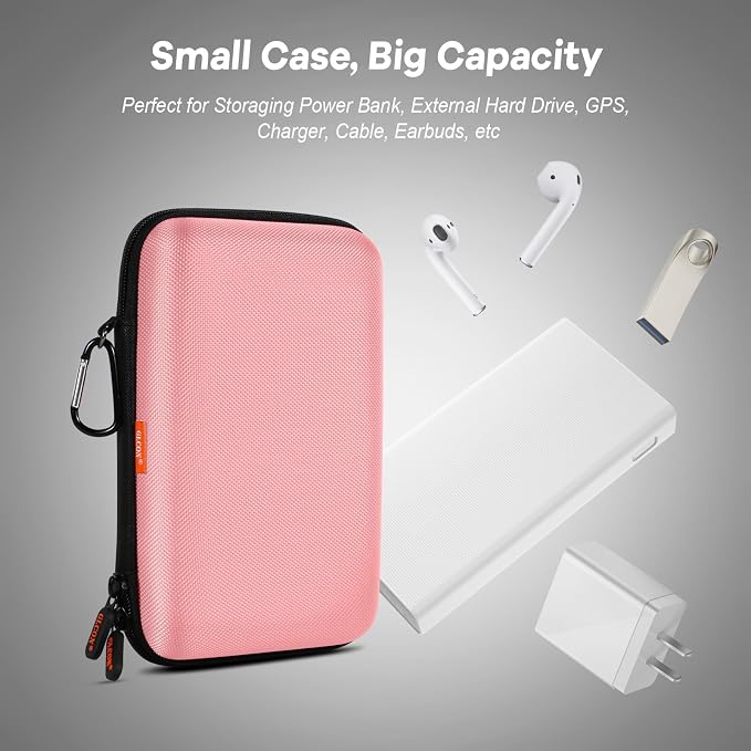 Large Hard Shell Carrying Case for External Hard Drive, Power Bank, Heart - Image 5