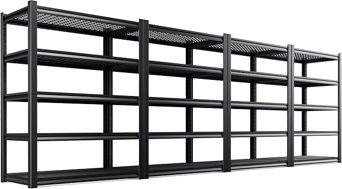 Set of 4 71"H Garage Shelving-3000LBS 5 Tier Storage Shelves, Adjustable Heavy by CreatingaComfortableLiving