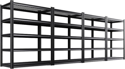 Set of 4 Garage Shelving Heavy Duty Storage Shelves, Adjustable Metal Shelving by AOAORGG