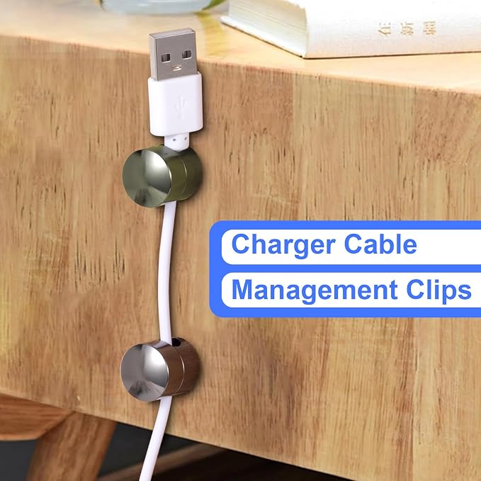 3 Sets Charger Holders for Cords, Adhesive Metal Cord Clips, Cable Management - Image 4