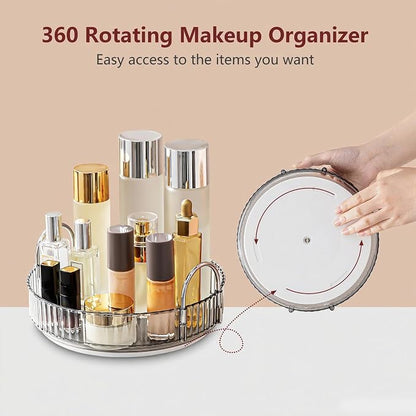 360° Rotating Makeup Organizer, Bathroom Make Up Spinning Holder Rack, Large - Image 3