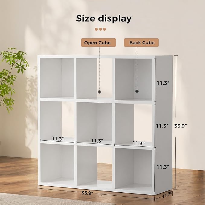LUCKLIFE 9-Cube Storage Organizer, Stackable Modular Bookcase Shelf - Image 2