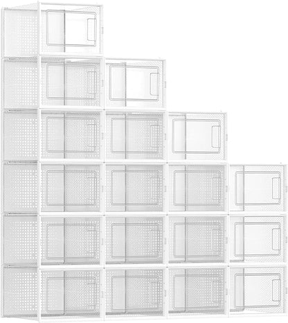 SONGMICS Shoe Boxes, Stackable Clear Plastic Boxes by SONGMICSbySONGMICSHOME