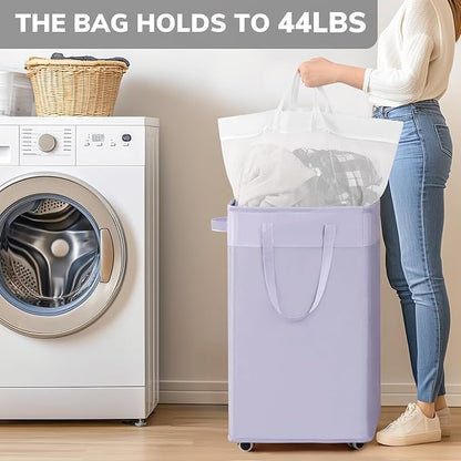 Goodpick Laundry Basket with Wheels 2-Pack, 75L Collapsible Laundry Baskets - Image 4
