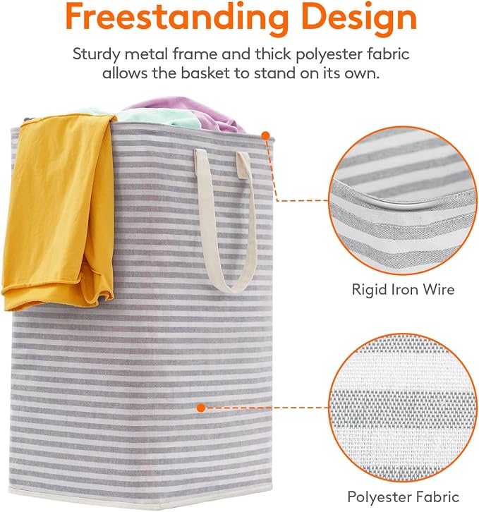 Lifewit 3 Pack Laundry Basket 80L Each, Collapsible Clothes Hamper - Image 2