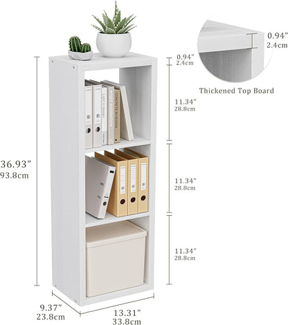 Cube Storage Organizer Bookcase, 3 Tier Decorative 11 inch Open Back Cubical - Image 3
