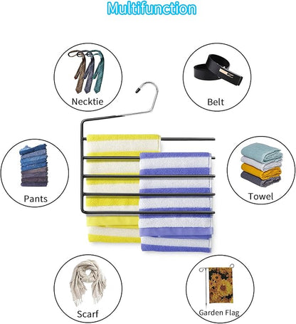 Nature Smile Pants Hangers 3pack, Heavy Duty Multi Layers Space Saving Slack - Image 5