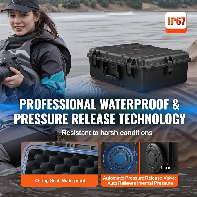 VEVOR Weatherproof Hard Case, Heavy Duty Protective Dry Box - Image 4