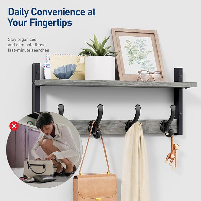 Tatub 20" Rustic Coat Rack Wall Mount - Image 4