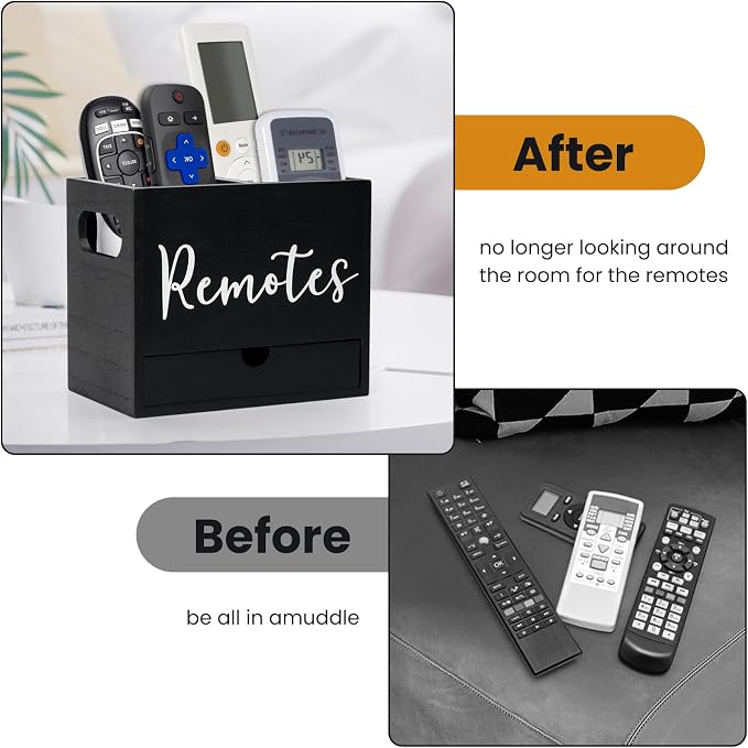 Remote Control Holder, Wooden TV Controller Holder, Desk Organizer - Image 6