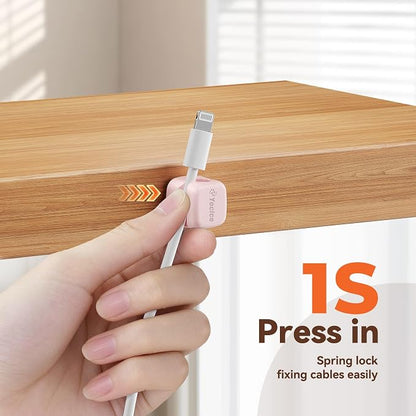 12 Pack Rotatable Cord Organizer, Spring Cable Clips Desk Cable Management Cord - Image 3