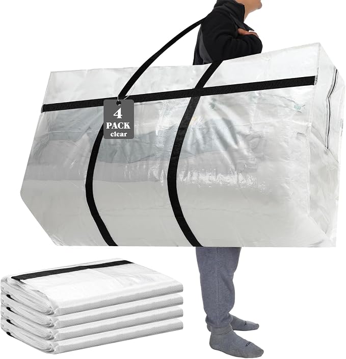 4 Pcs 96 Gallon Extra Large Moving Bags Heavy Duty Storage Bag by Clysee
