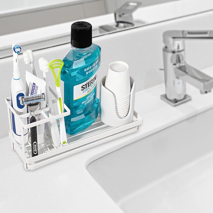 Toothbrush Holders Toothpaste Organizer Bathroom Accessories, 4 Slots, - Image 2
