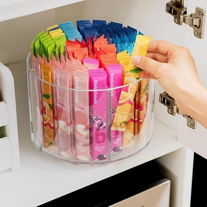 Divided Drink Packet Organizer, Rotating Turntable Organizer, Water Drink - Image 3