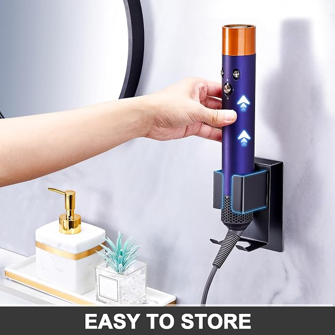 Hair Straightener Holder Wall Mounted Blow Dryer Holder, Blow Dryer and Curling - Image 6