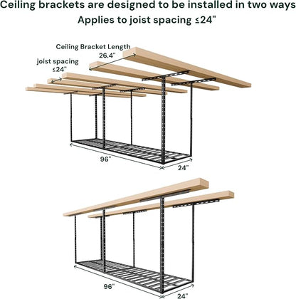 SunsGrove 2x8 Garage Storage Overhead Rack Organization, Adjustable Ceiling - Image 7