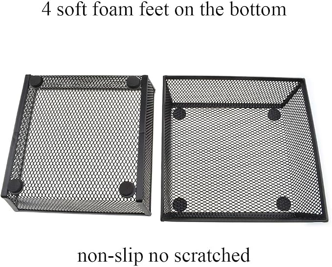 HAHIYO Stackable Mesh Tray Cup 6 x 6 x 2 inches Sturdy Container - Image 2