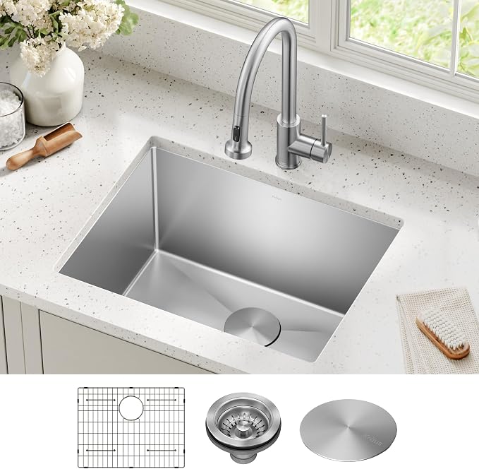 Kraus KHU101-24L Standart PRO 24-inch Undermount 16 Gauge Single Bowl Laundry - Image 2