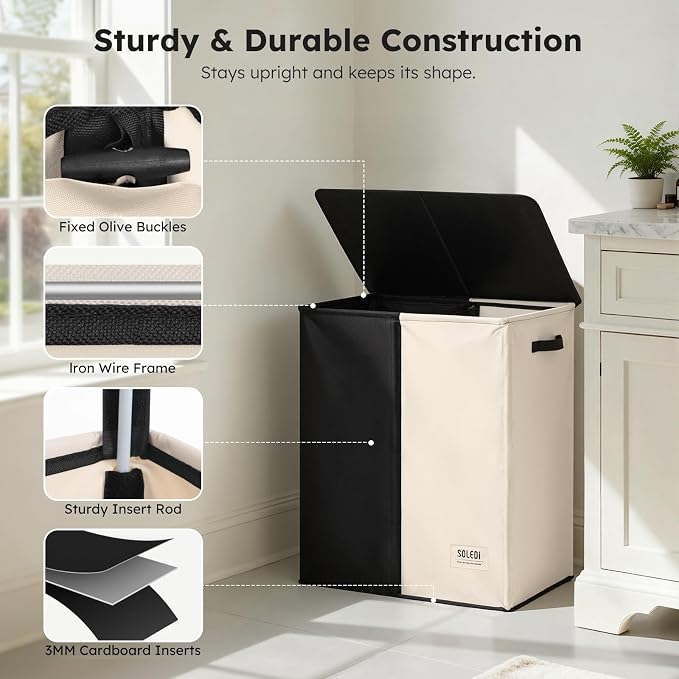 SOLEDI Large Double Laundry Hamper - Image 6