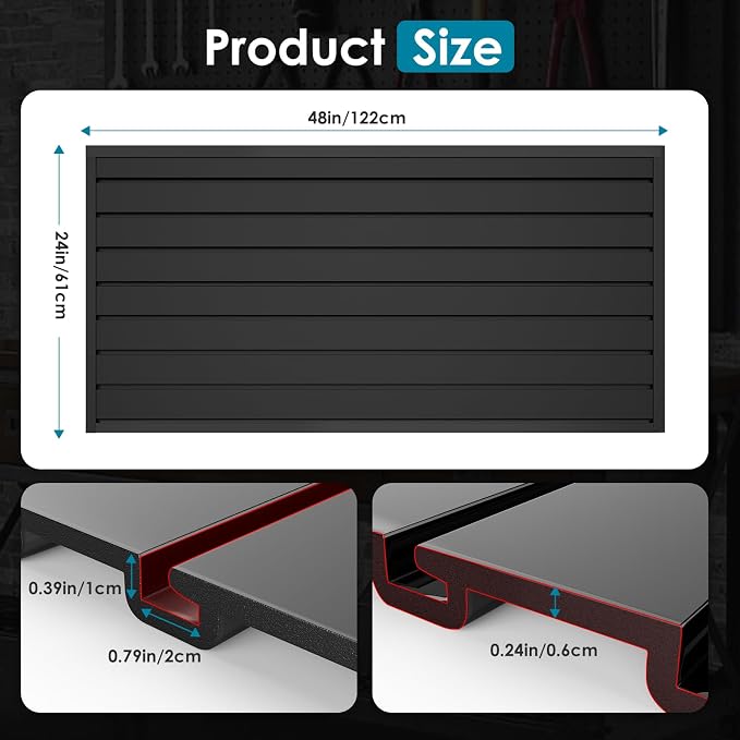 PVC Slat Wall Paneling 2x4 ft, Garage Organizer Storage System, Heavy Duty Wall - Image 4