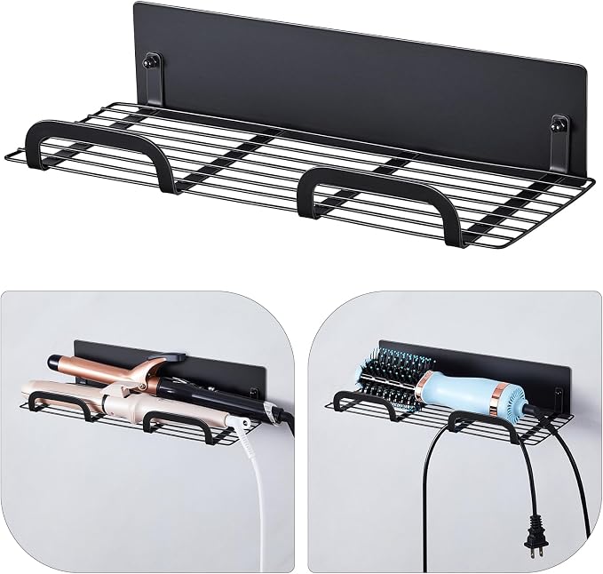 Straighteners Holder Wall Mounted Metal Hair Dryer Holder - Image 3