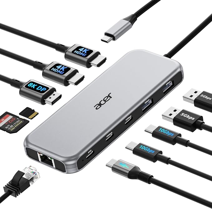 Acer Laptop Docking Station 3 Monitors, 11-in-1 USB C Docking Station by Unknown