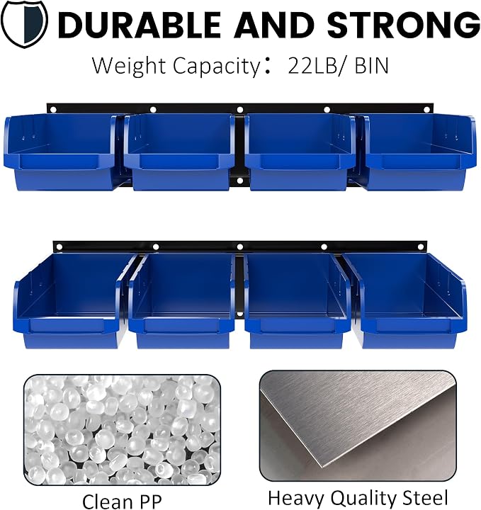 UNITEDPOWER wall mounted garage storage bin, Parts Rack, Plastic Hanging - Image 3