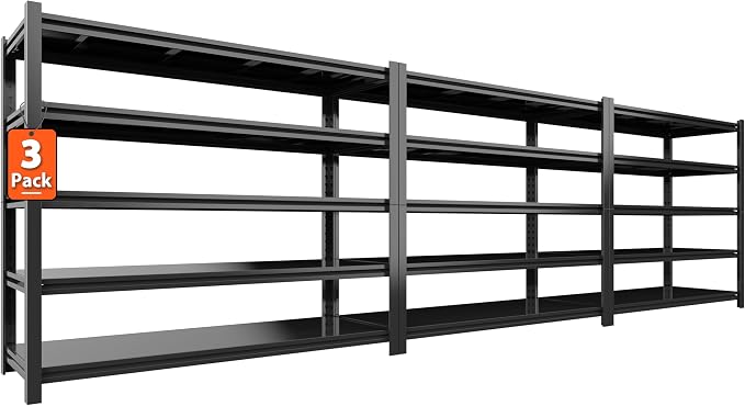 60" W Garage Shelving Heavy Duty Metal Shelving 3000LBS Storage Shelves by Howzone