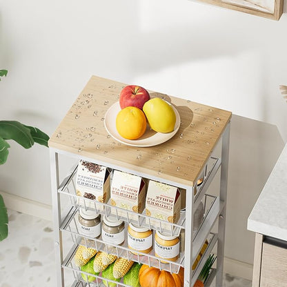 Snack Cart, 5-Tier Kitchen Carts on Wheels - Image 2