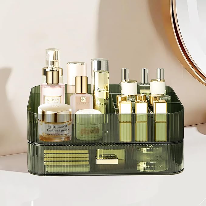 Makeup Organizer with Stackable Drawer, Large Capacity Vanity Organizer - Image 3