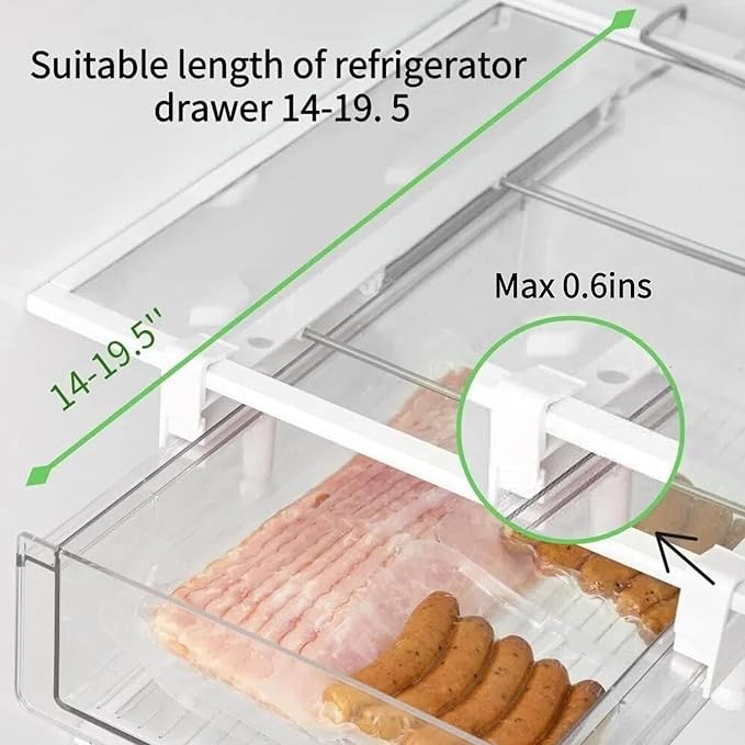 vacane Refrigerator Organizer Drawer, Plastic Fridge Drawer - Image 3