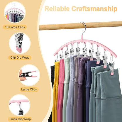 Metal Yoga Pants Hangers 1 Pack w/10 Clips Holds 10 Leggings, Space Saving - Image 8