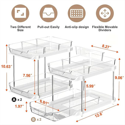 Delamu 2-Tier Multi-Purpose Bathroom Under Sink Organizers and Storage - Image 2