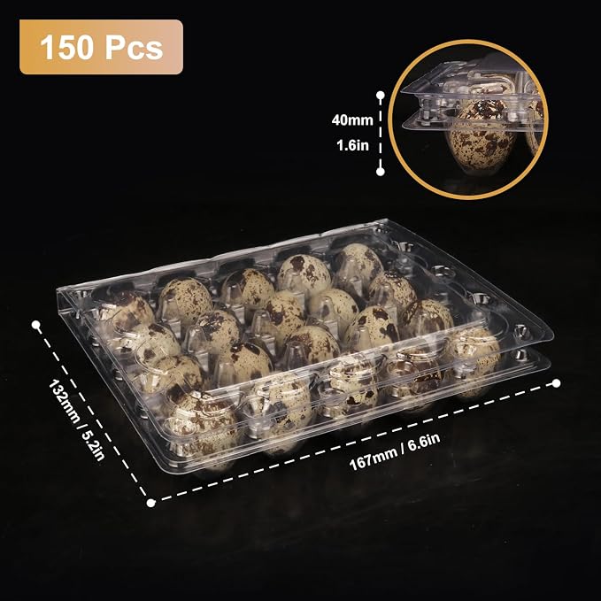 150 Pack Quail Egg Cartons, Holds up to 20 Quail Eggs Securely - Image 2