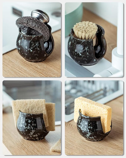 Kitchen Sponge Holder, Ceramic Dish Sponge Holder Kithen Sink Organizer - Image 5