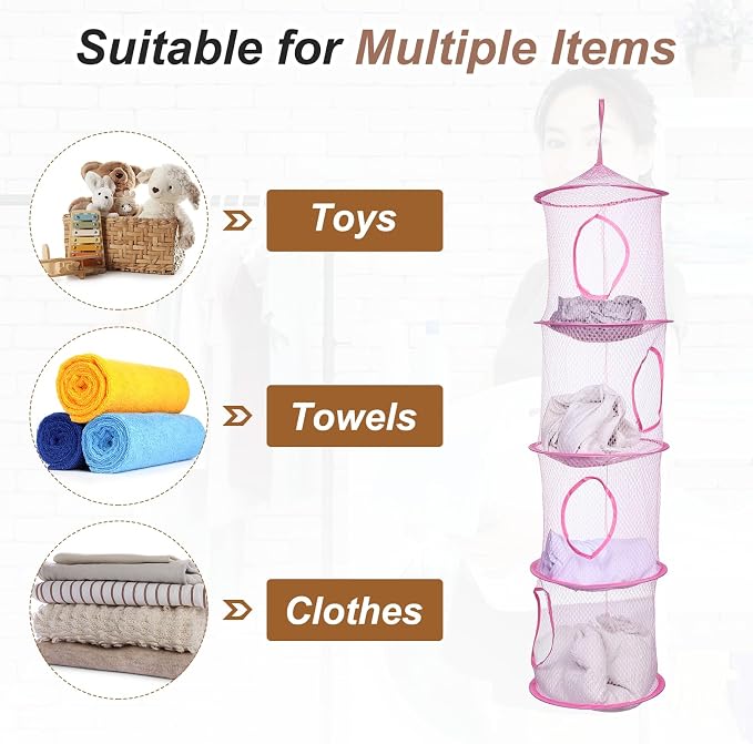 uxcell 2Pcs Mesh Hanging Storage Basket - Image 4