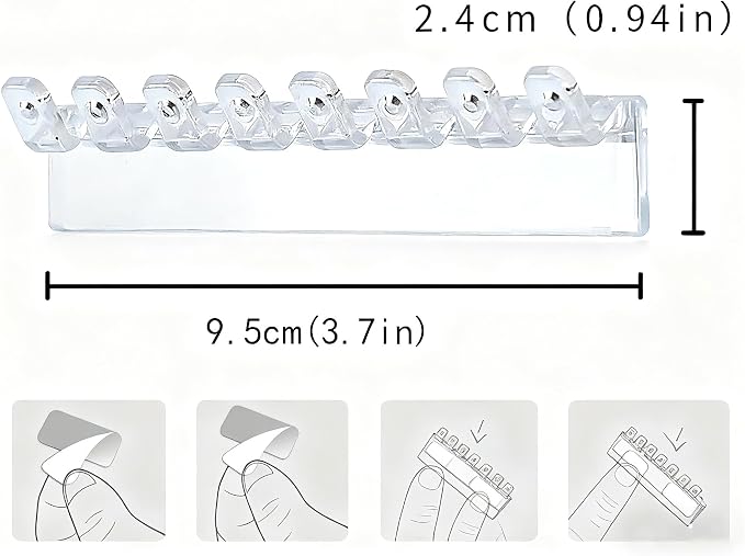 6 Pack Acrylic Necklace Hanger Wall Mounted Necklace Organizer Hanging Jewelry - Image 3