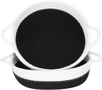 Sea Team 2-Pack Cotton Rope Baskets, 10 x 3 Inches Small Woven Storage Basket by SeaTeam