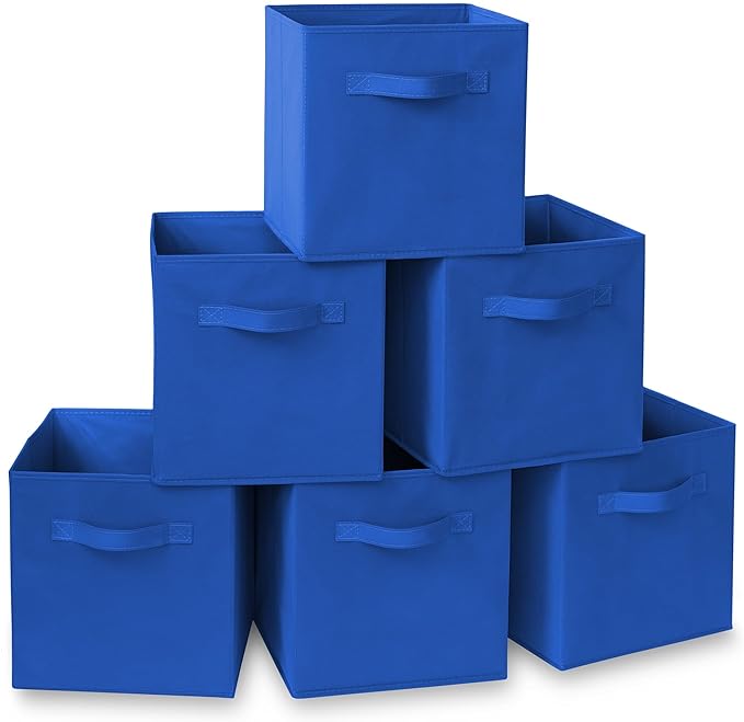 Casafield Set of 6 Collapsible Fabric Cube Storage Bins, Royal Blue by Casafield