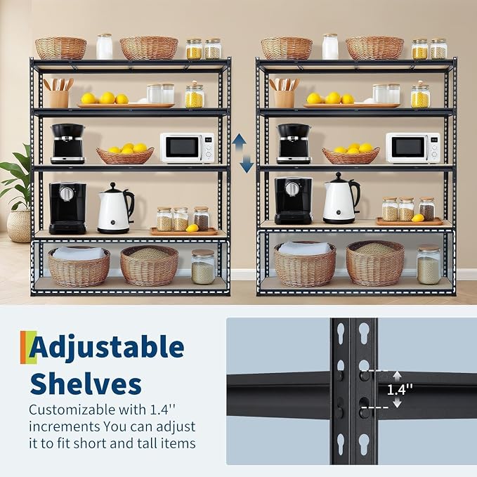 PeakPursuit Storage Shelving Unit, 5-Tier Adjustable Metal Storage Shelves - Image 7