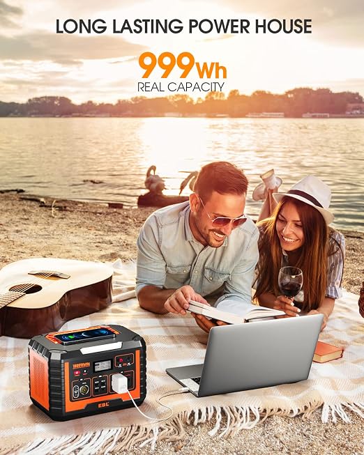 EBL Portable Power Station 1000W, Camping Solar Generator 270000mAh - Image 3