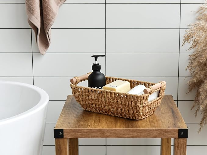 StorageWorks Hand-Woven Small Wicker Baskets, Round Paper Rope Storage Baskets - Image 4