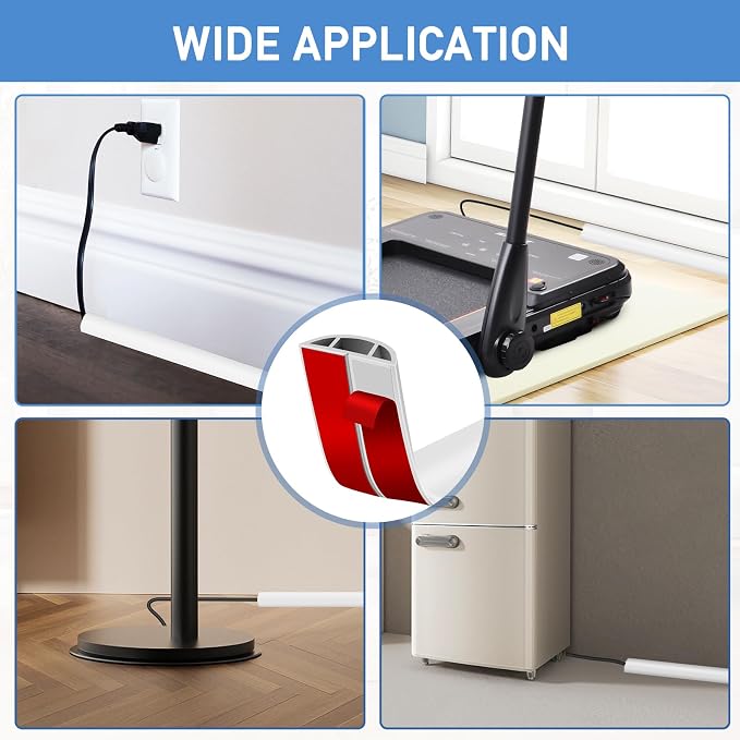 Floor Cord Cover Self Adhesive Cord Hider Floor Extension Cord Covers - Image 6
