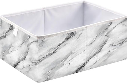 White Marble with A Hint of Black Pattern Closet Organizers Storage Cubes by Unknown